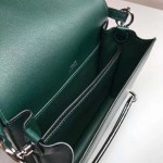 roulis 19cm 23cm Swift leather, malachite green, gold and silver buckle, hand-stitched beeswax thread